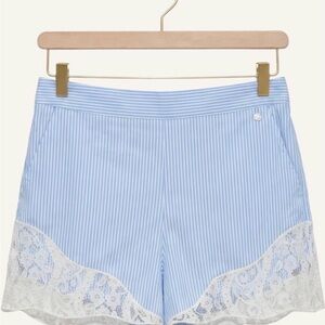 silvian Heach blue and white stripes with lace shorts